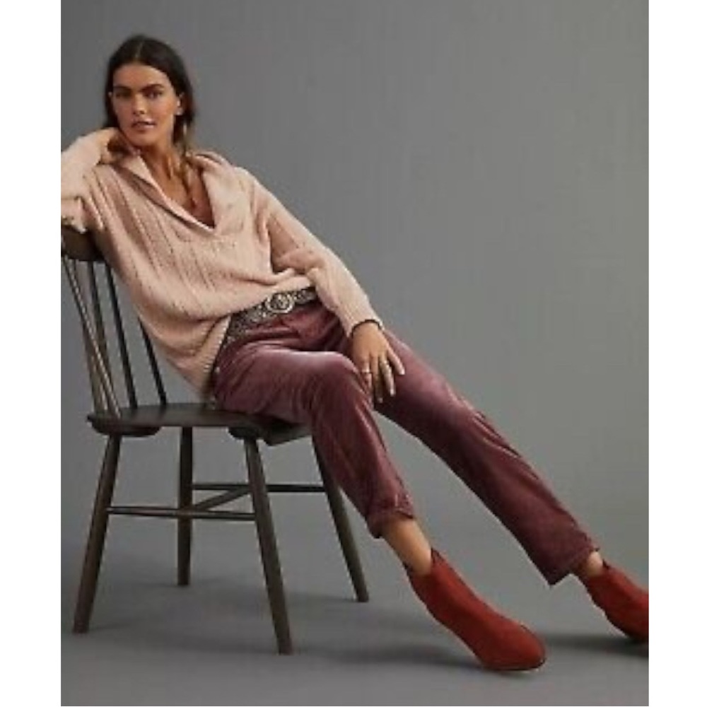 Anthropologie  Pilcro The Slim Boyfriend Crop Corduroy Pants Size 28